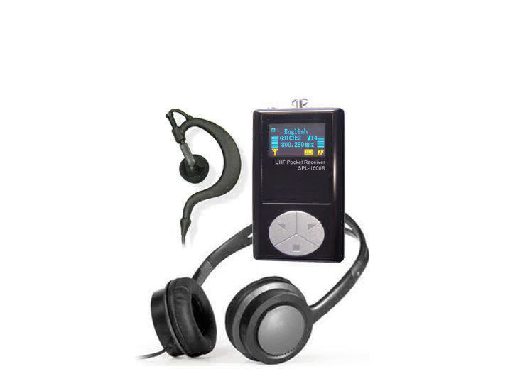 Receptor SPL-1500R radioguia - audífono - sistema de guiado de grupo